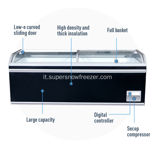 Supermercato Commercial Deep Freezer Display Frozen Food